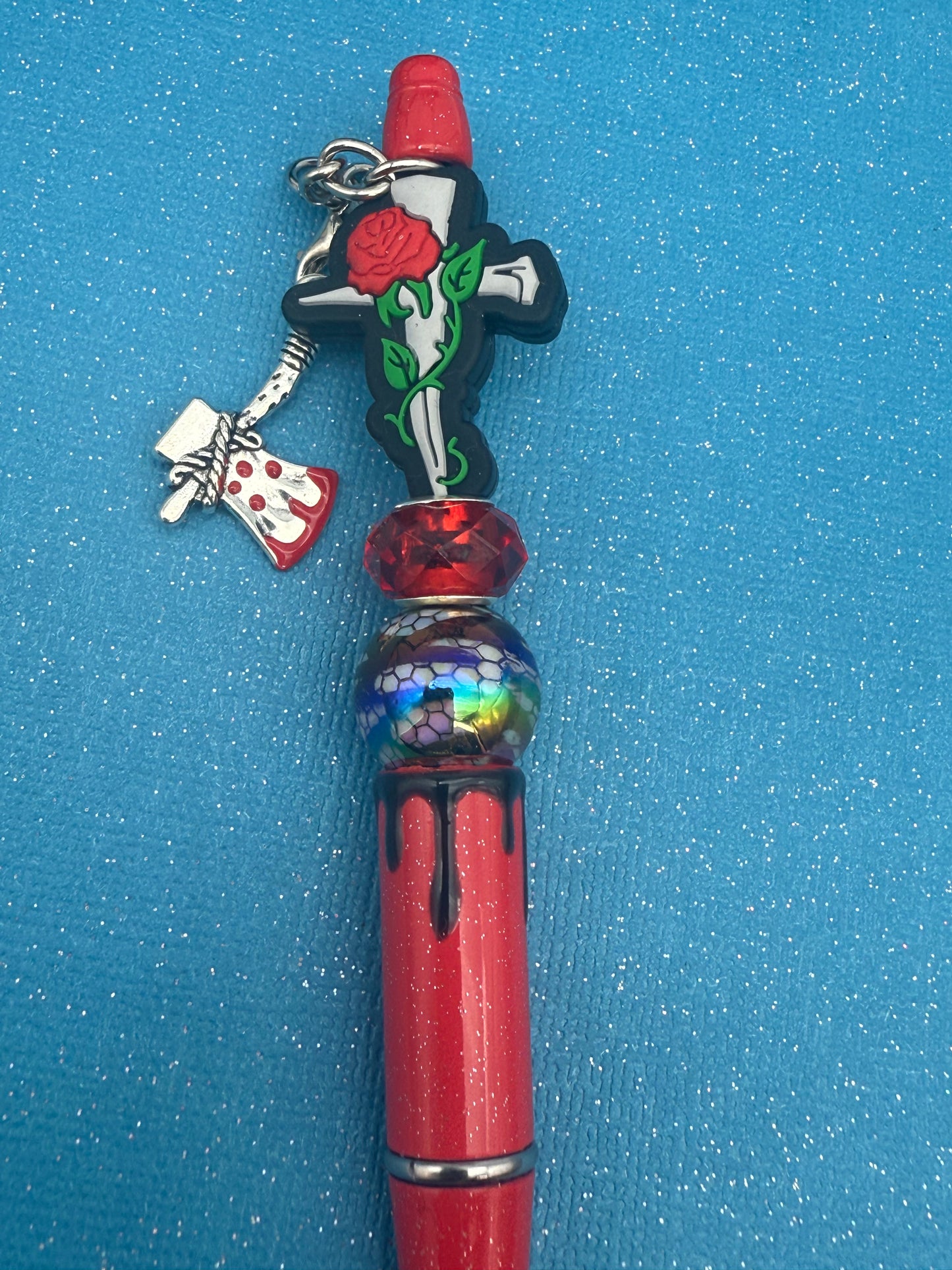 Spooky Beaded Pens with Dripping Blood