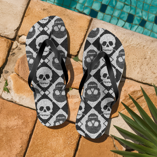 Argyle Skull Flip Flops