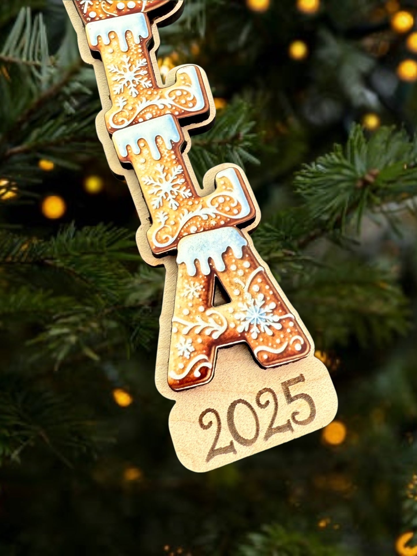 2025 Personalized Gingerbread Letter Ornament
