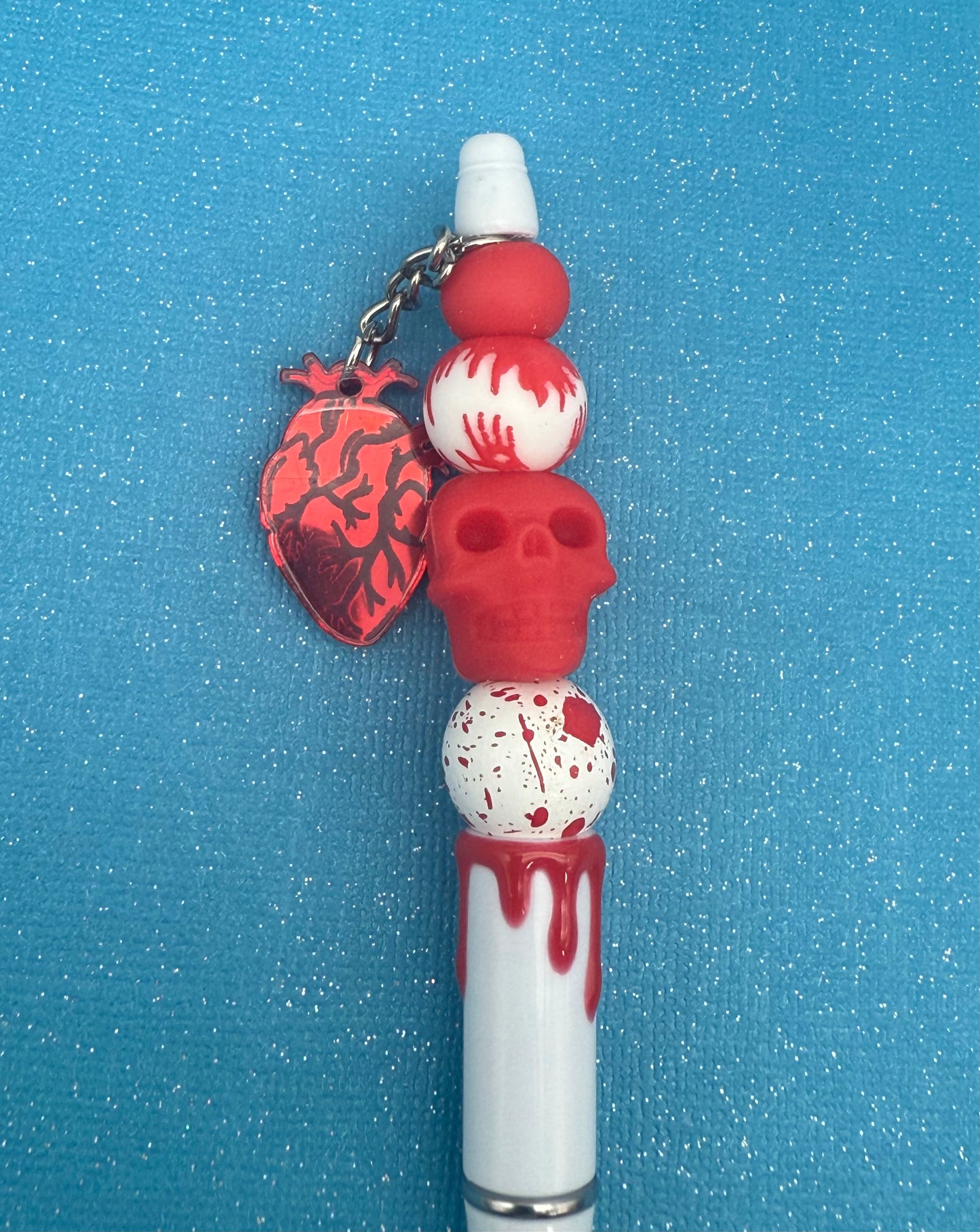 Spooky Beaded Pens with Dripping Blood