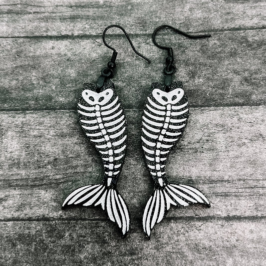 Skeleton Mermaid Dangles