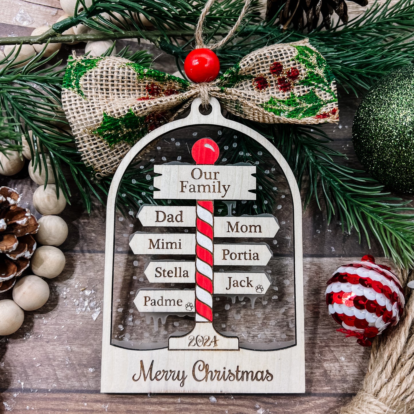 2025 North Pole Personalized Family Christmas Ornament