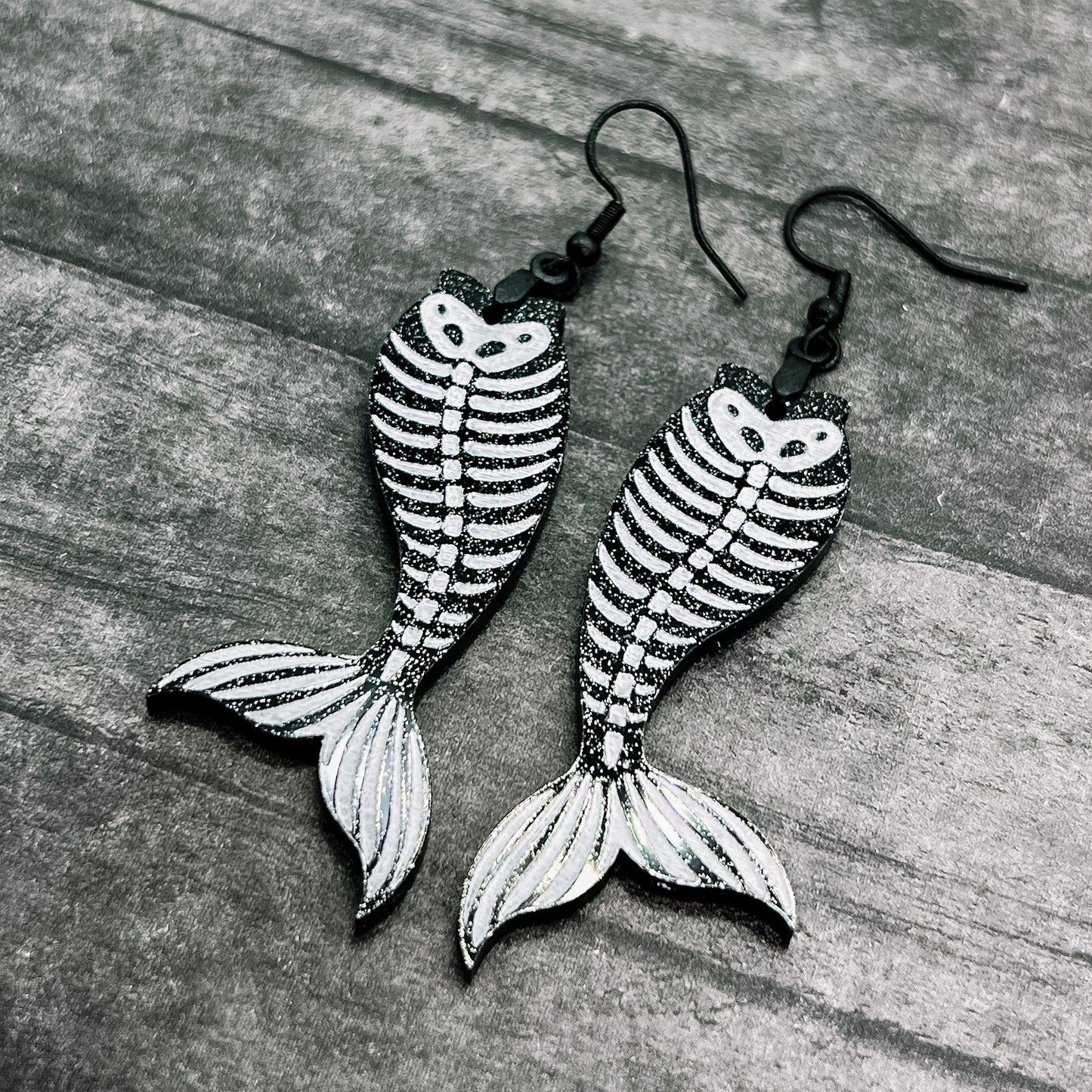 Skeleton Mermaid Dangles