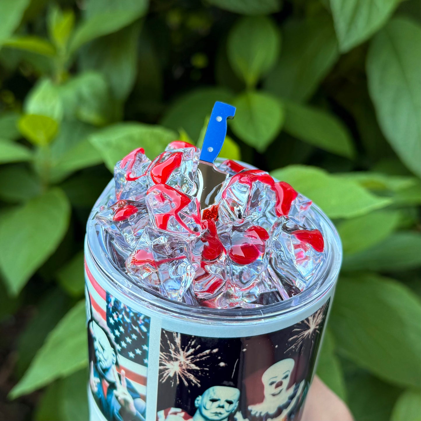 Patriotic Horror Poloroid Tumbler