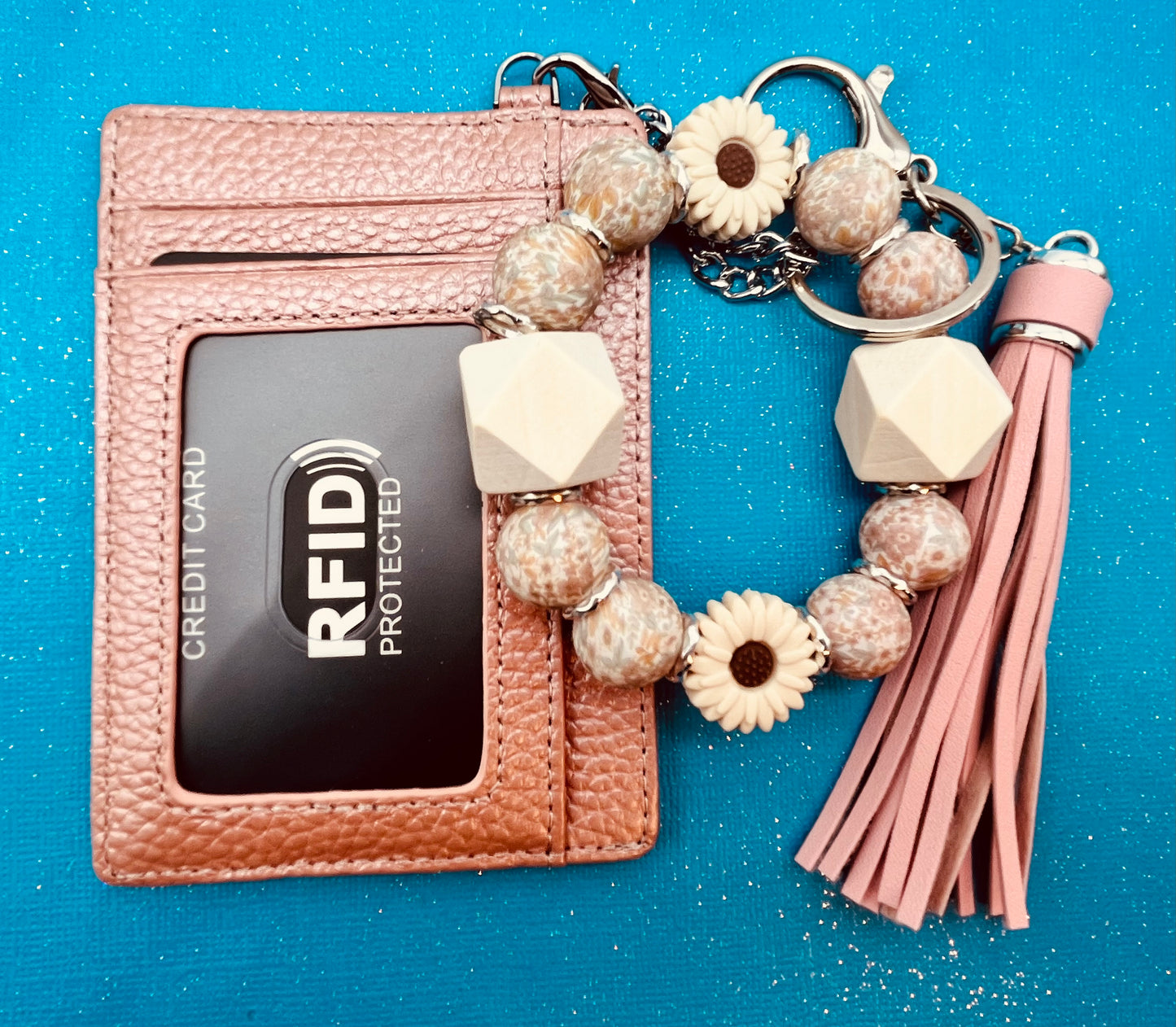 Keychain Wristlet with Wallet Bracelet