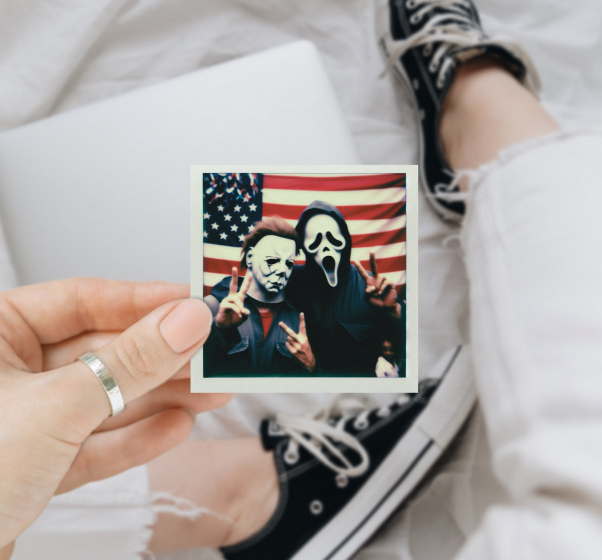 Patriotic Horror Polaroid Vinyl Decals (9 Designs Available)