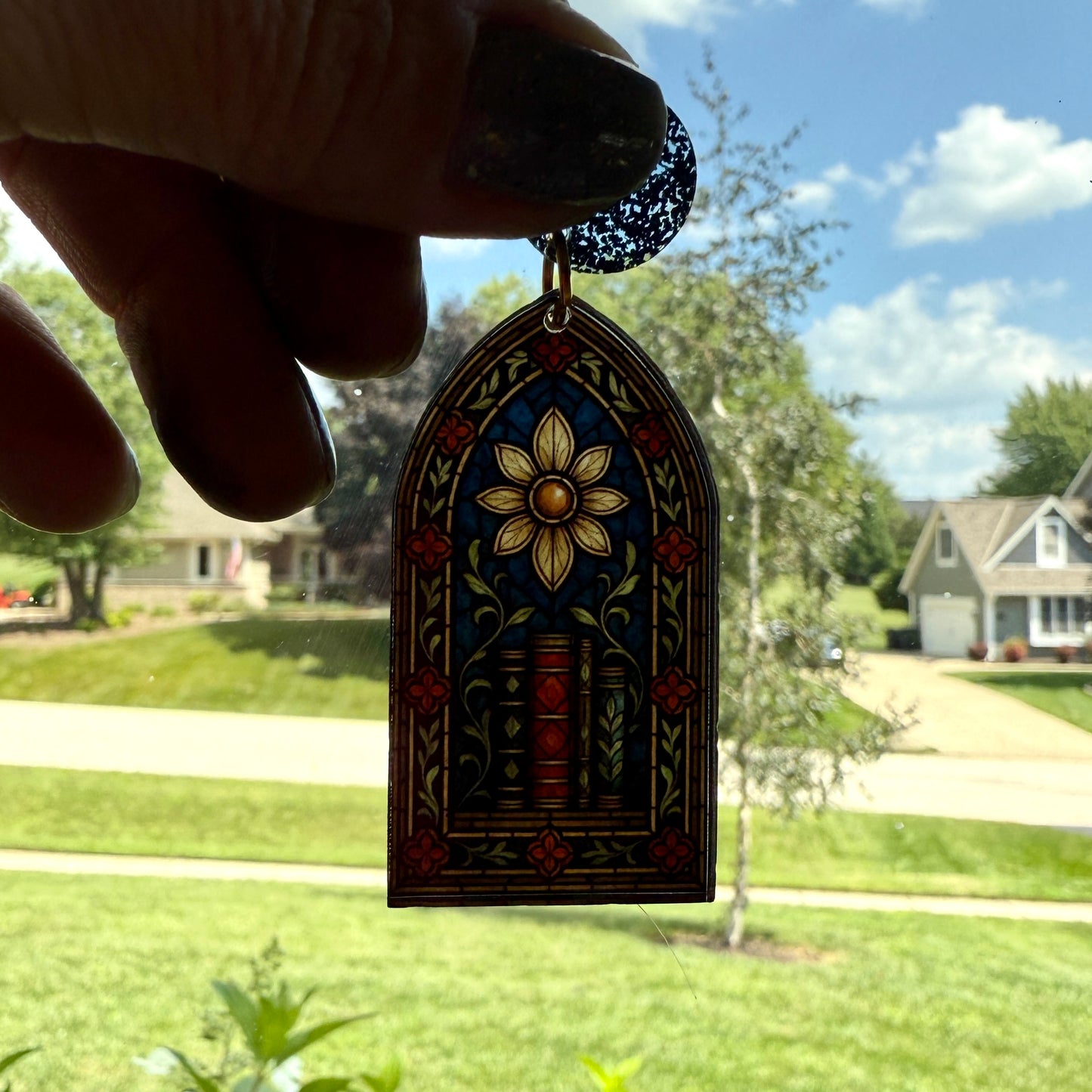 Stained Glass Book Window Dangles
