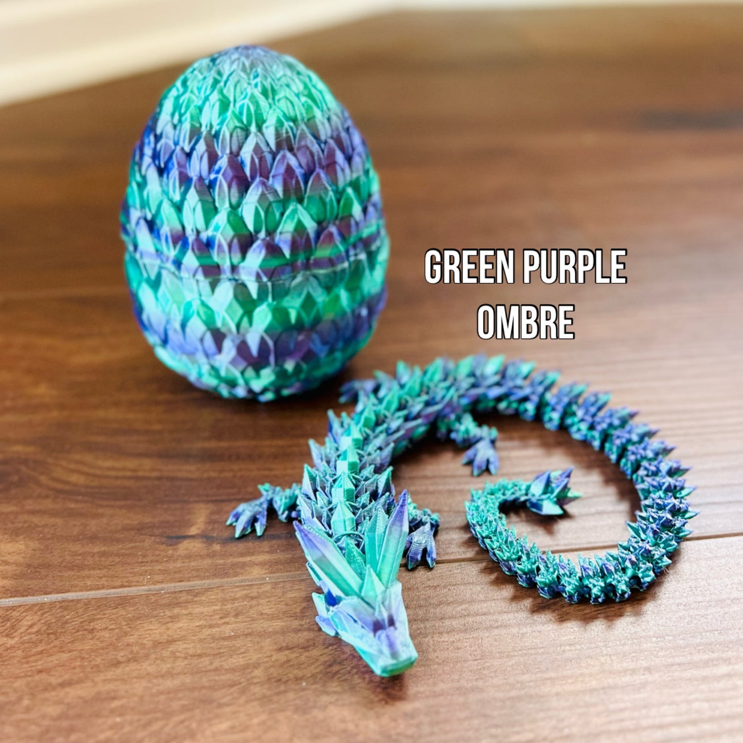 3D Printed Crystal Dragon & Egg (Multiple Colors Available)