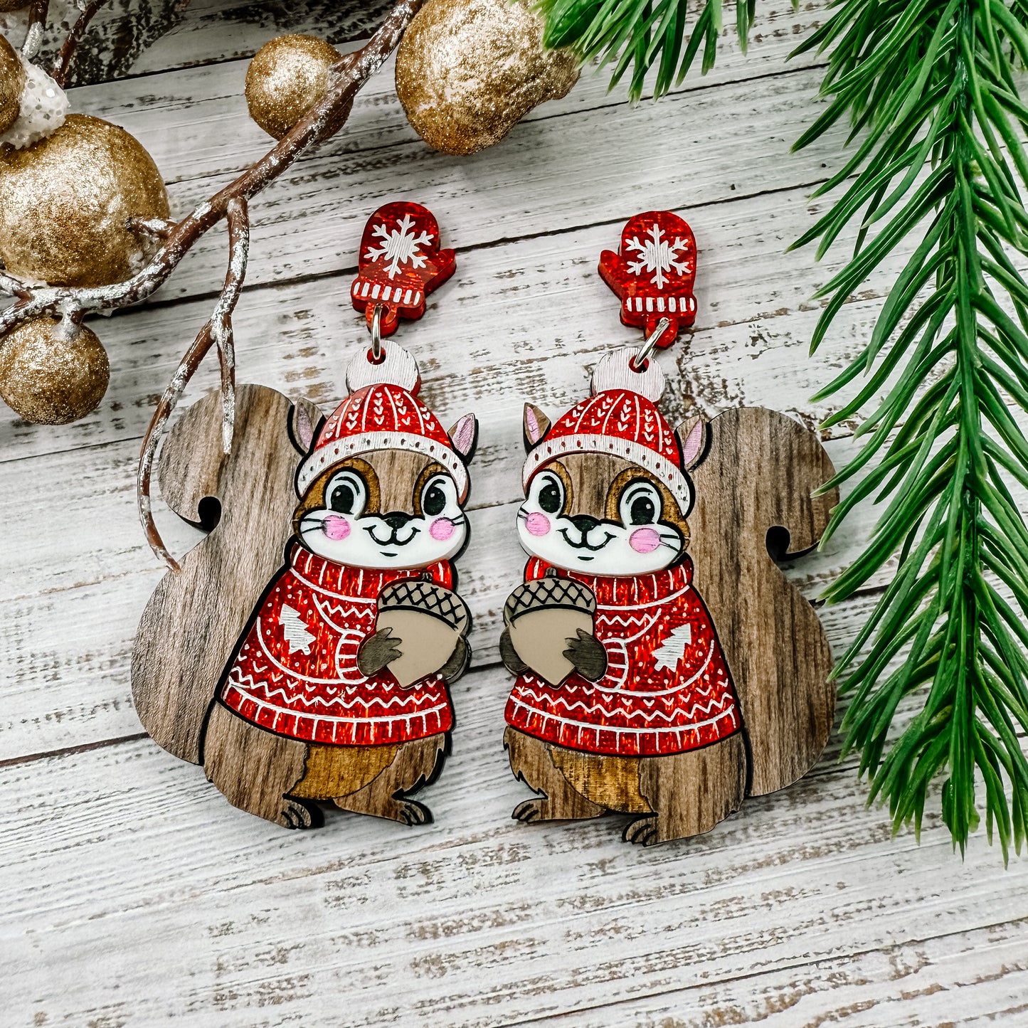 Cozy Squirrel Dangles