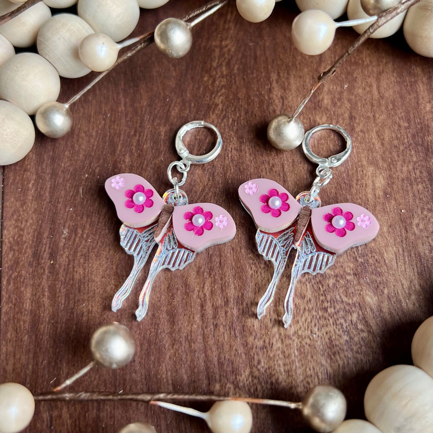 SEP CLEARANCE Mini Floral Butterfly Dangle