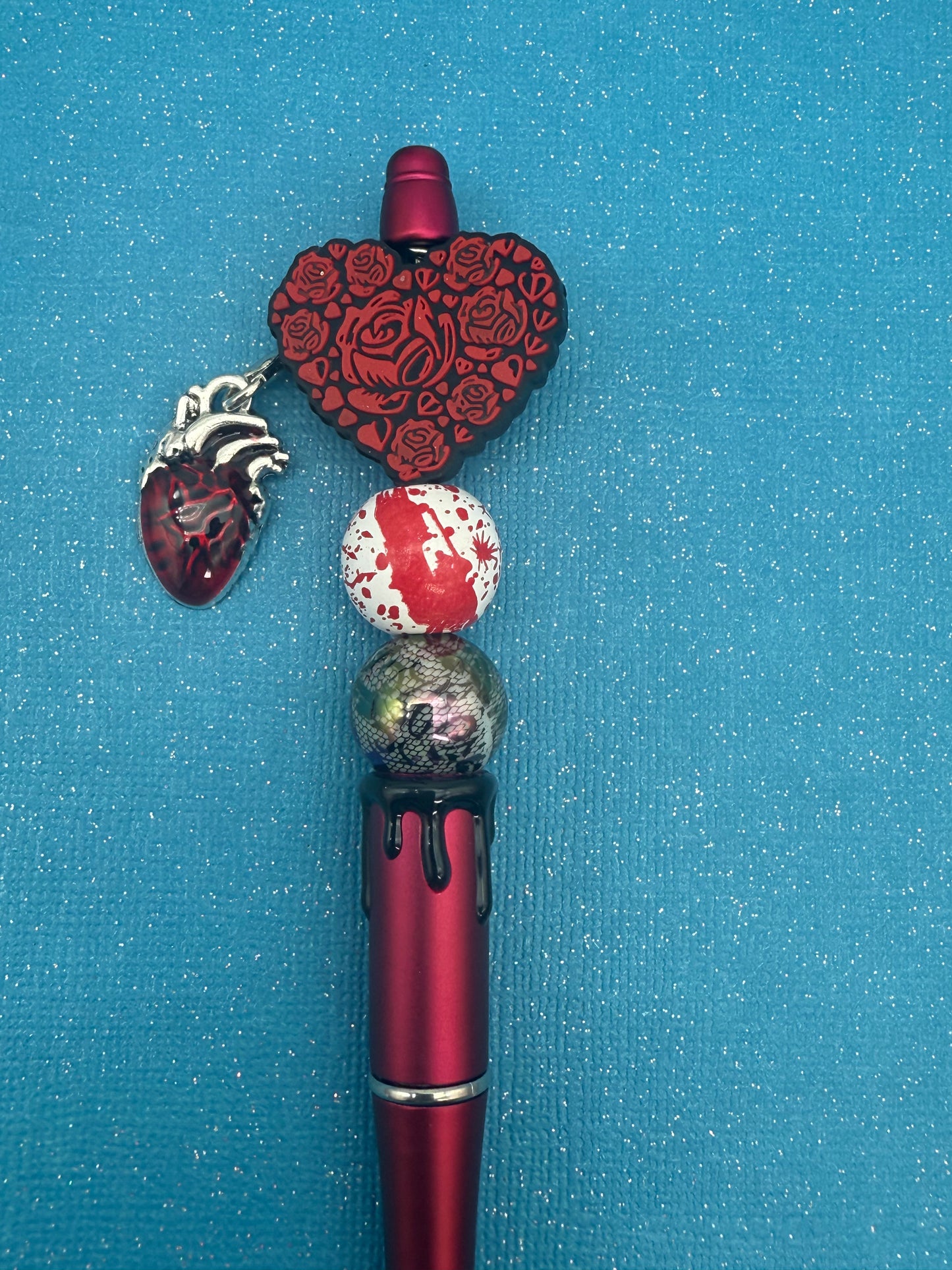 Spooky Beaded Pens with Dripping Blood