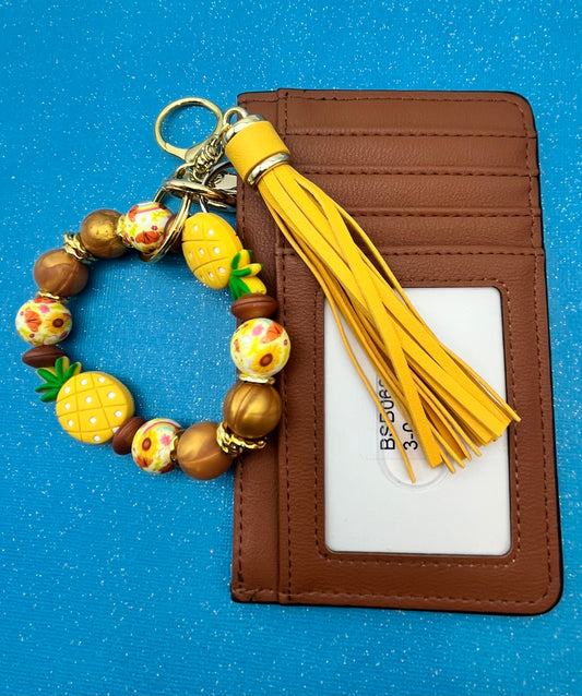 Keychain Wristlet with Wallet Bracelet