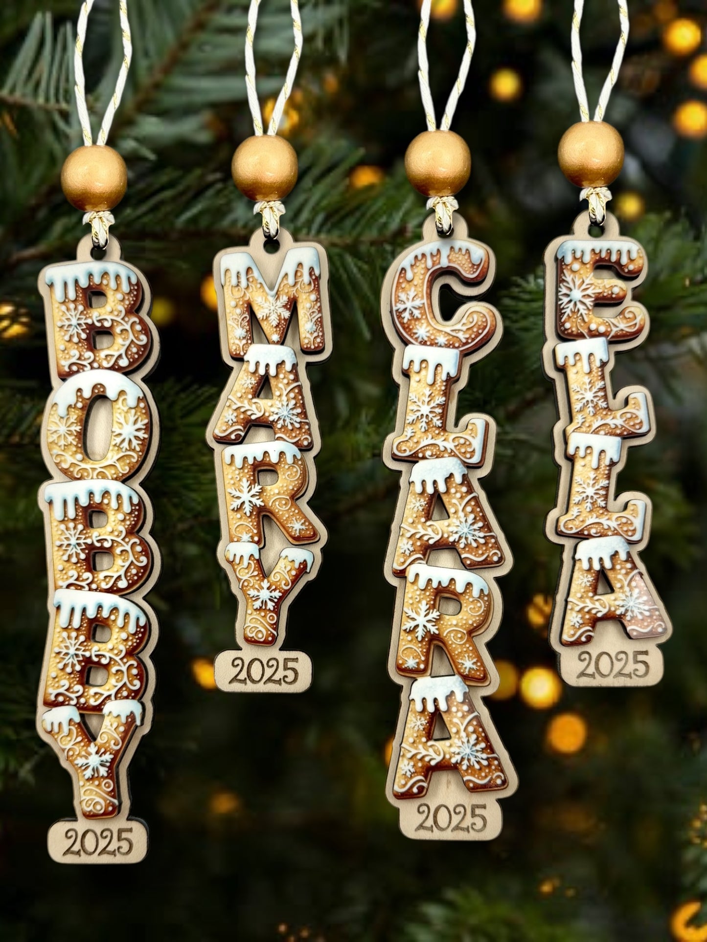 2025 Personalized Gingerbread Letter Ornament