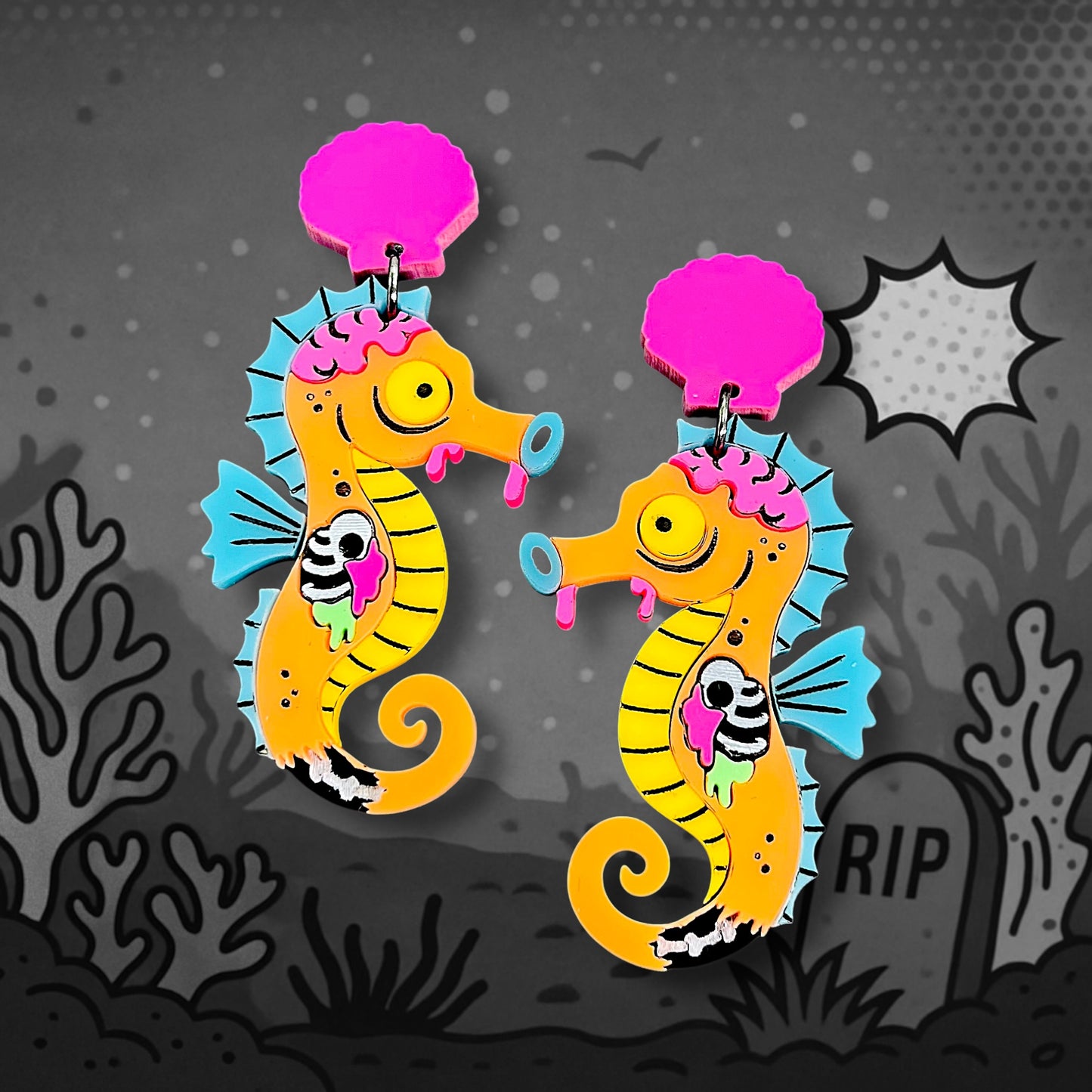 Zombie Seahorse Dangles
