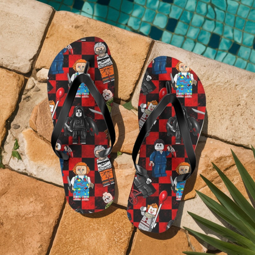 Horror Legos Flip Flops
