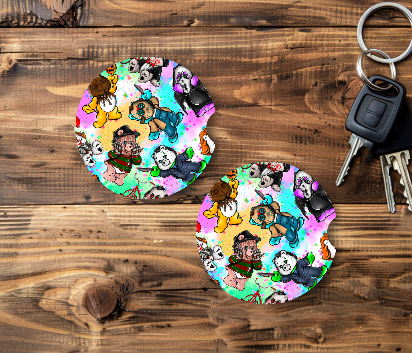 Scare Bears Car Coaster Set