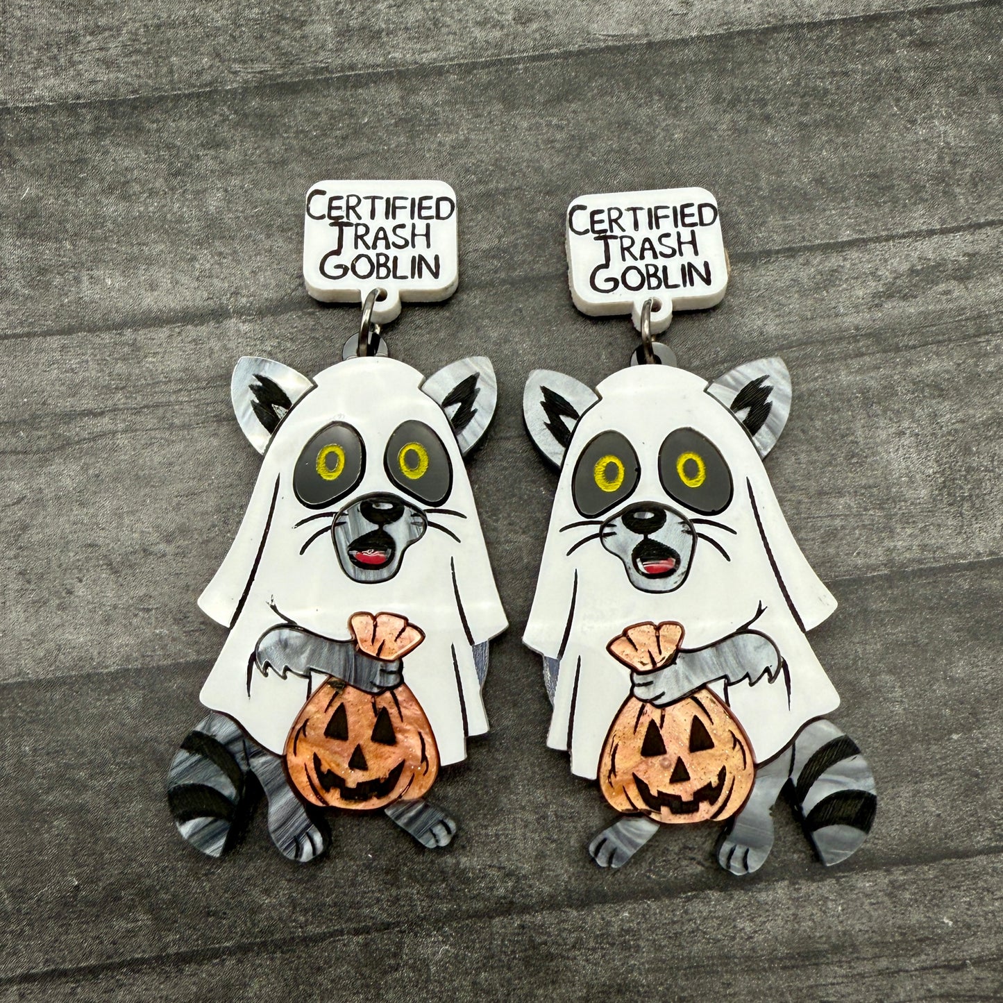 Raccoon Ghost Dangles