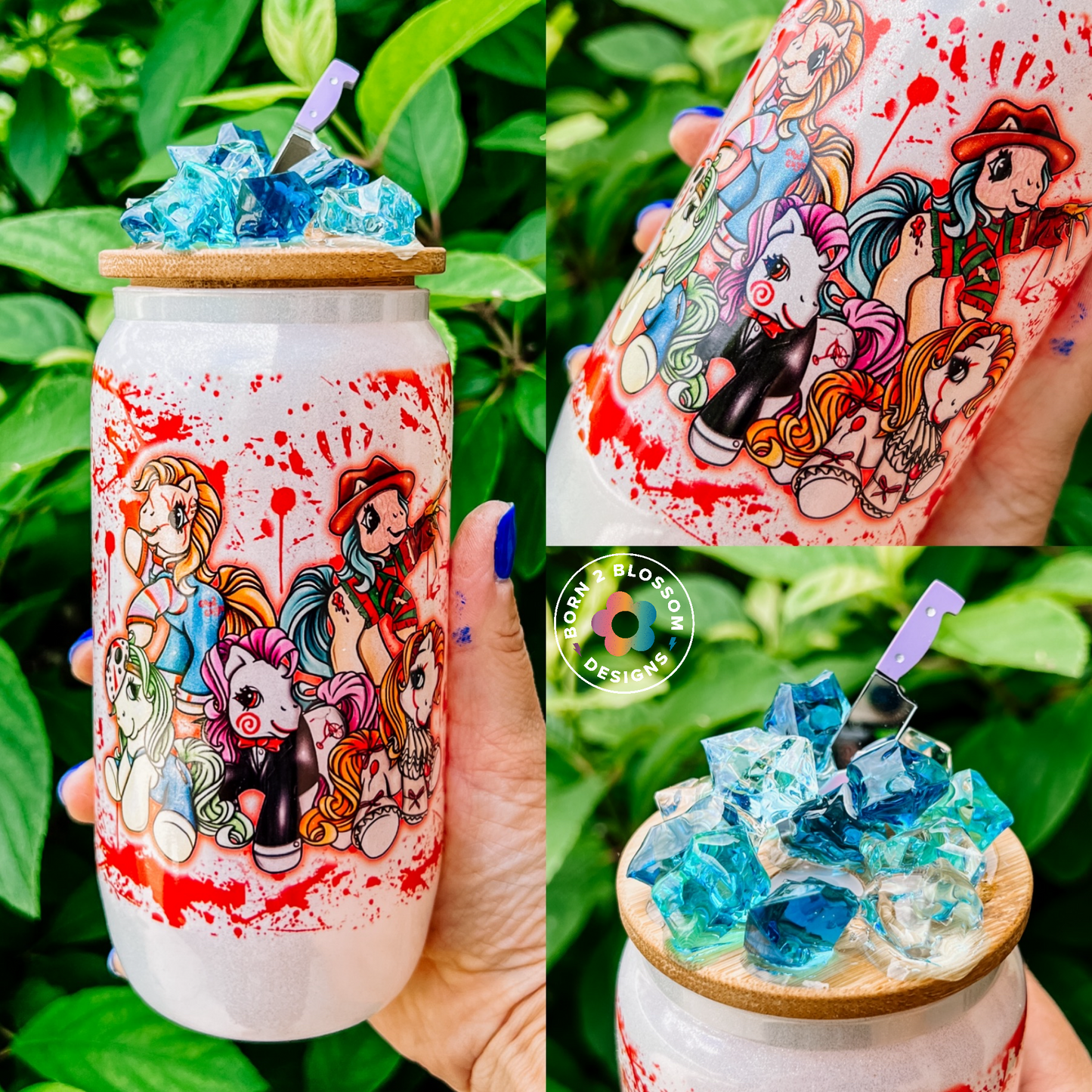 Horror Pony Glass Can Tumbler
