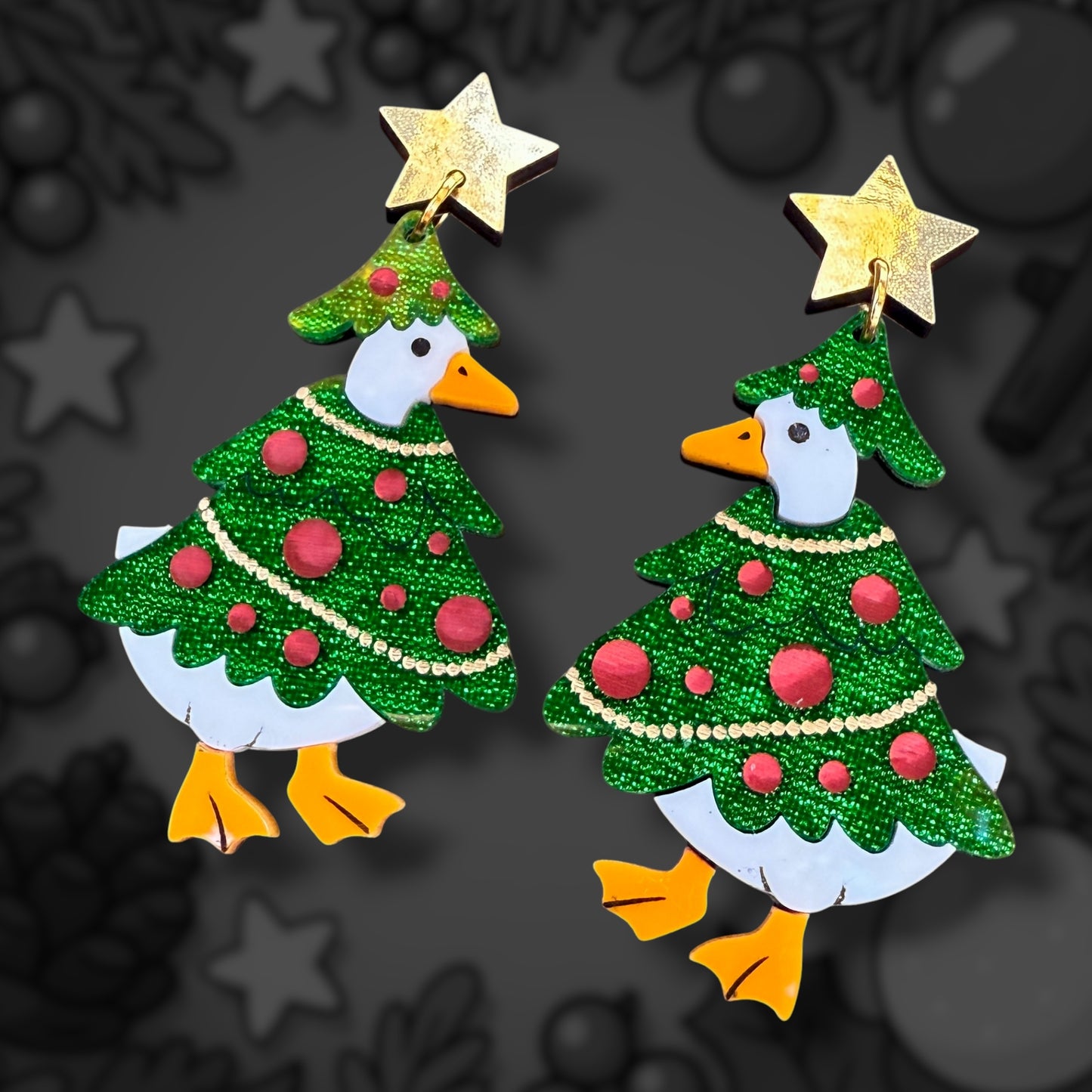 Christmas Tree Goose Dangles