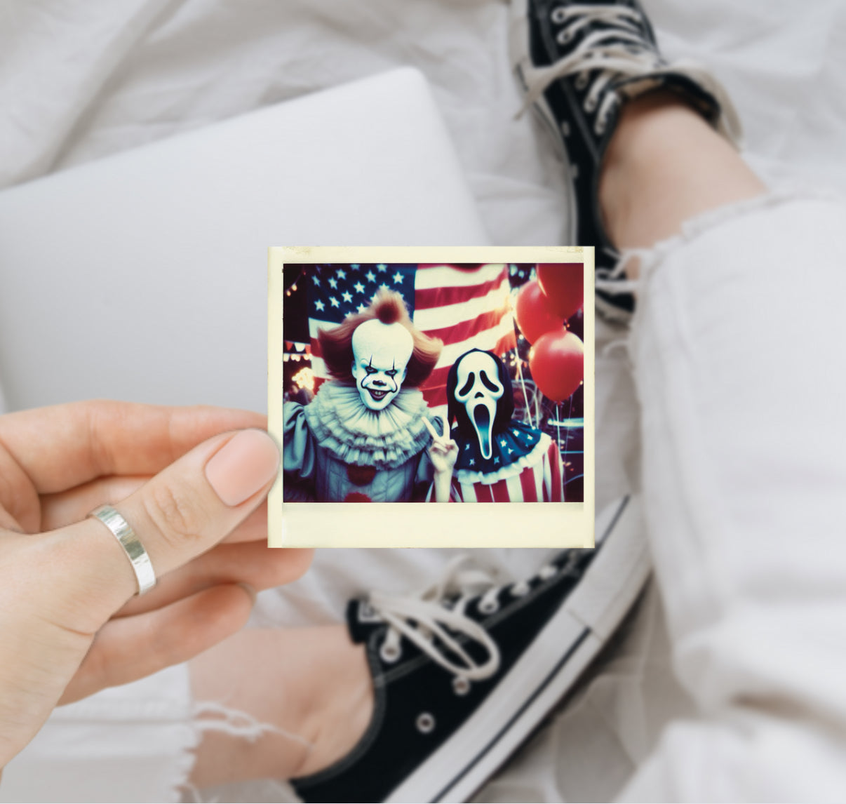 Patriotic Horror Polaroid Vinyl Decals (9 Designs Available)
