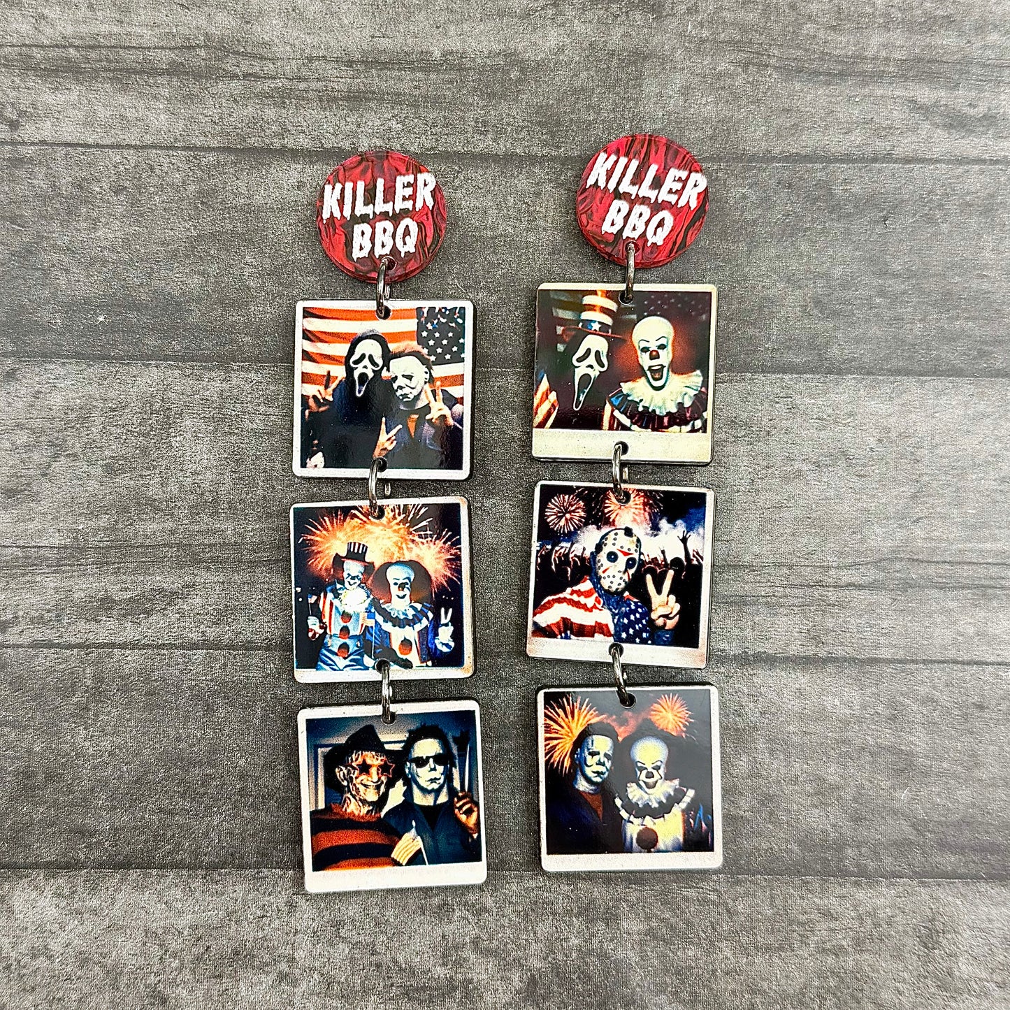 Patriotic Horror Polaroid Dangles