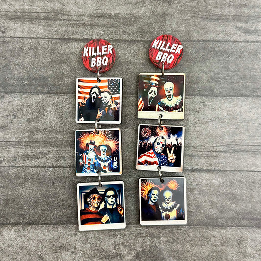Patriotic Horror Polaroid Dangles