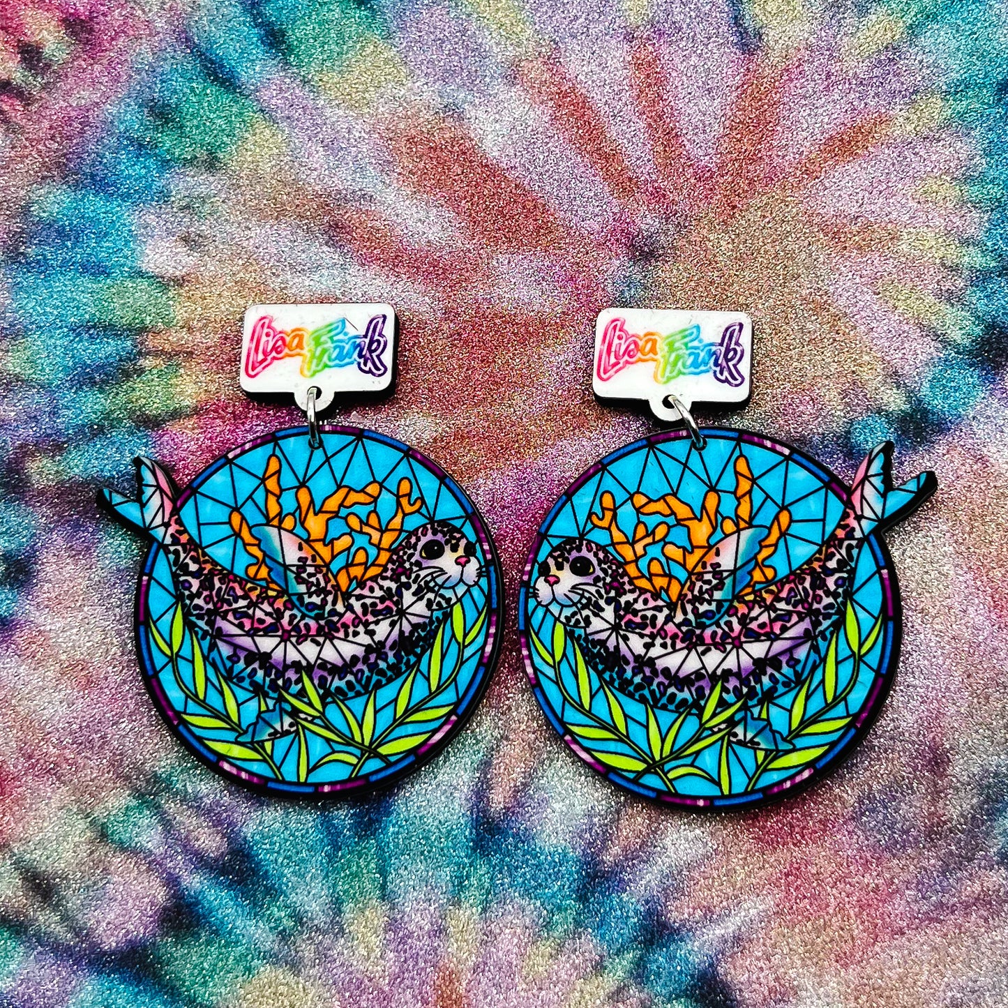 Lisa Frank Stained Glass Dangles (4 Different Designs)