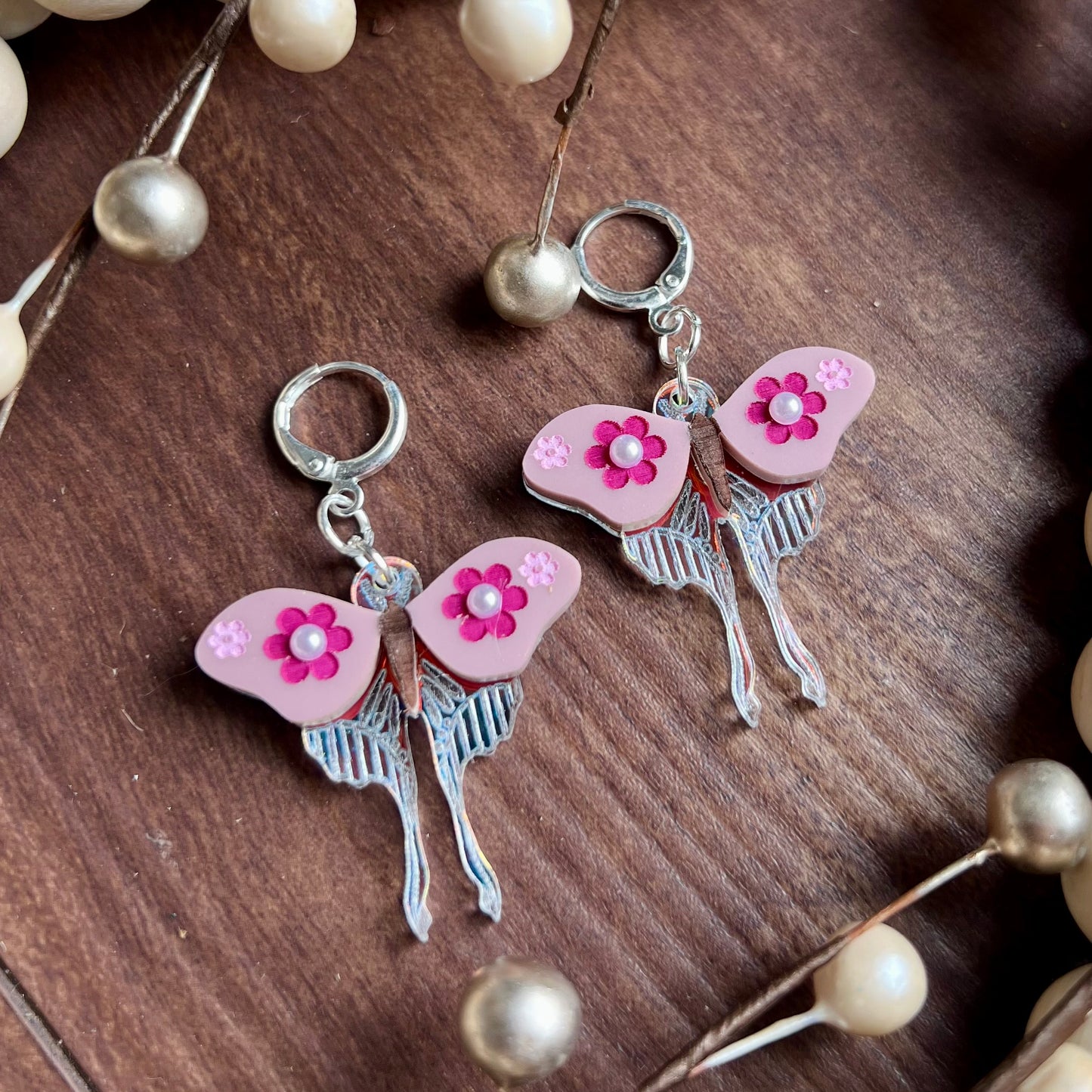 SEP CLEARANCE Mini Floral Butterfly Dangle
