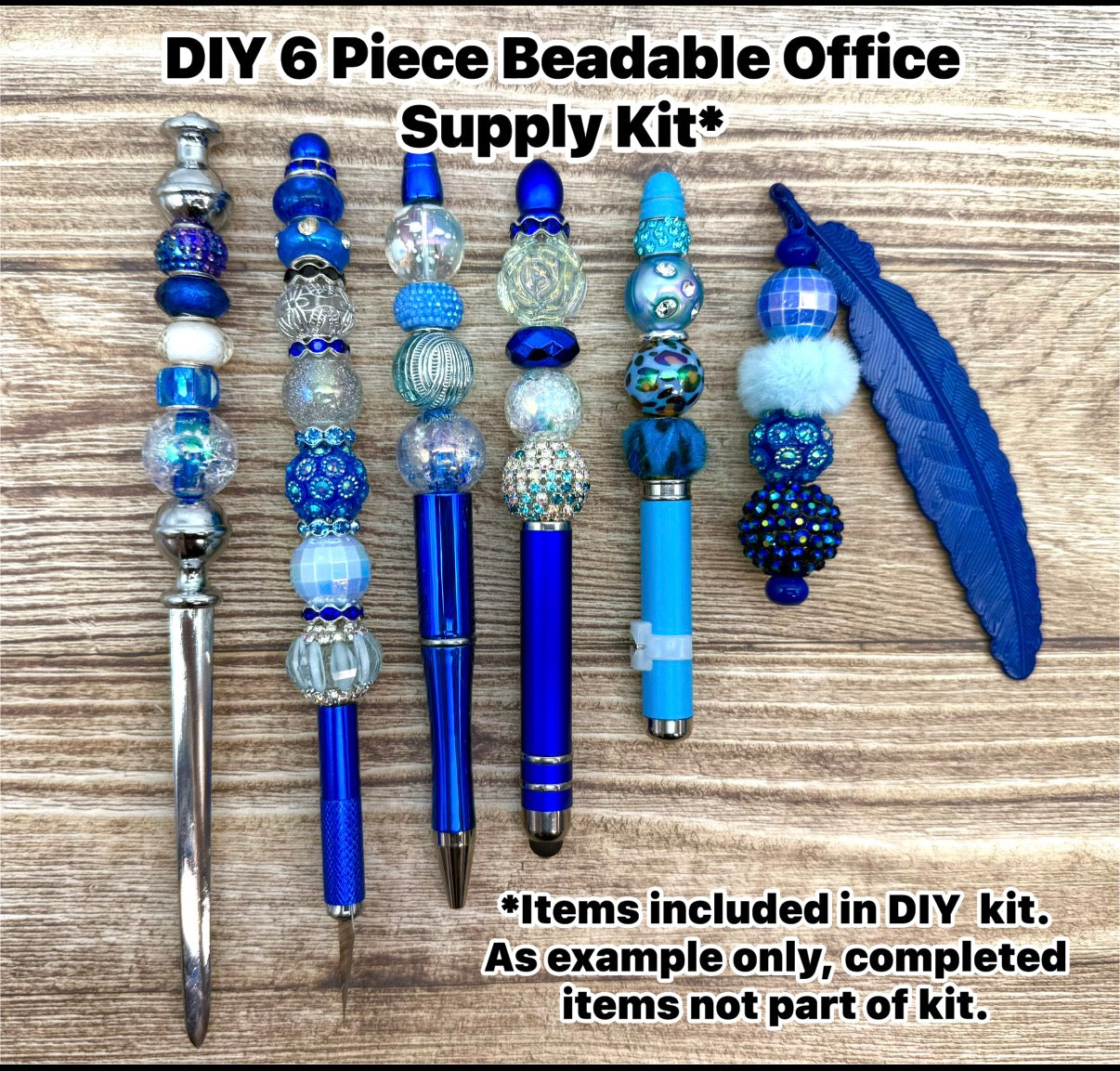 DIY Beadable 6 Piece Office Supply Kit