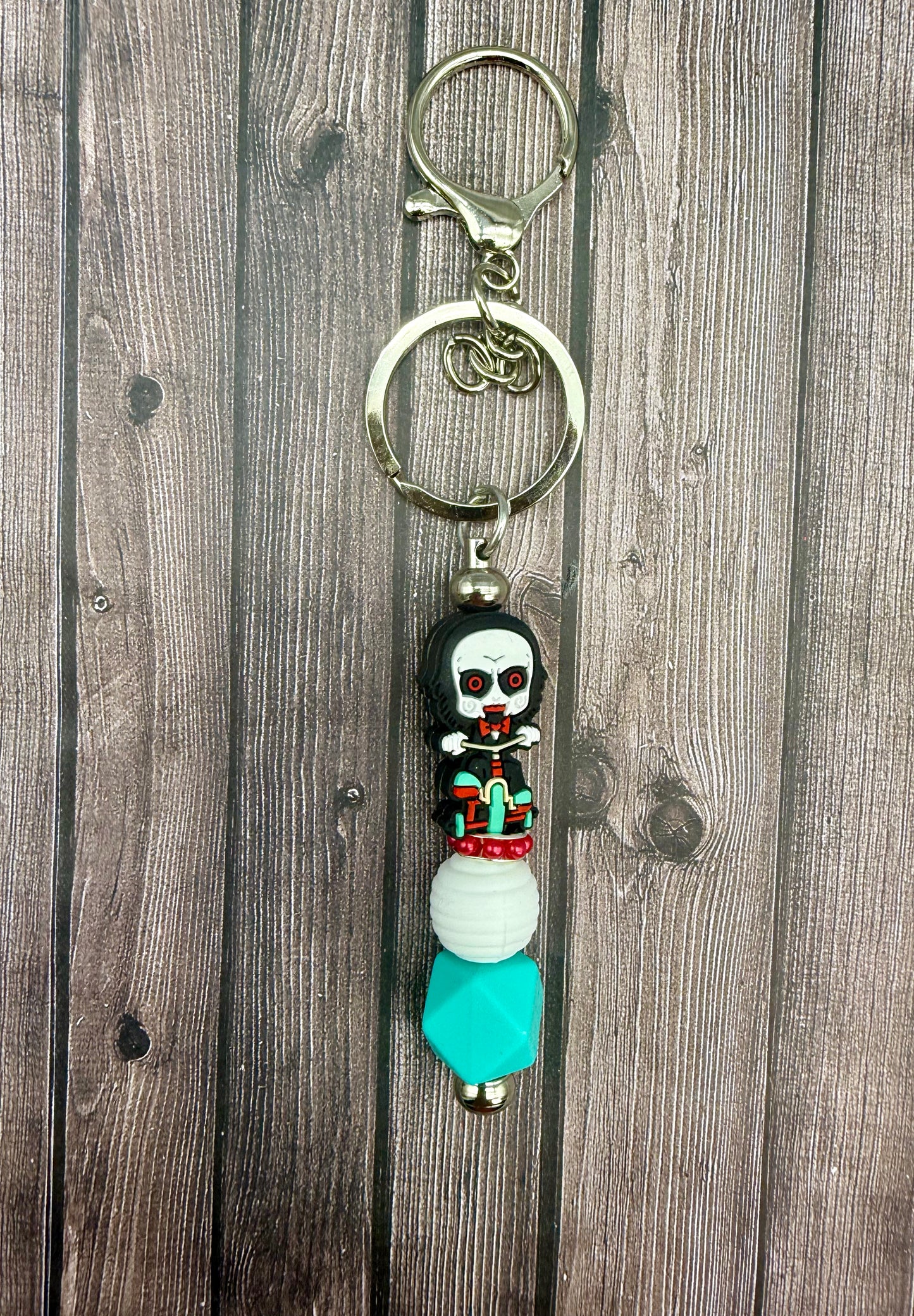 Spooky Circus Beaded Keychains Featuring Dancing and Clown Characters