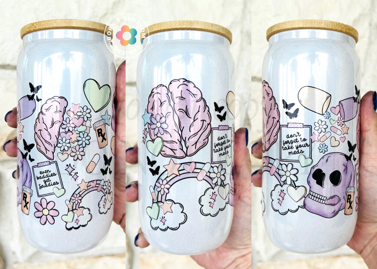 Even Baddies Get Saddies Glass Can Tumbler