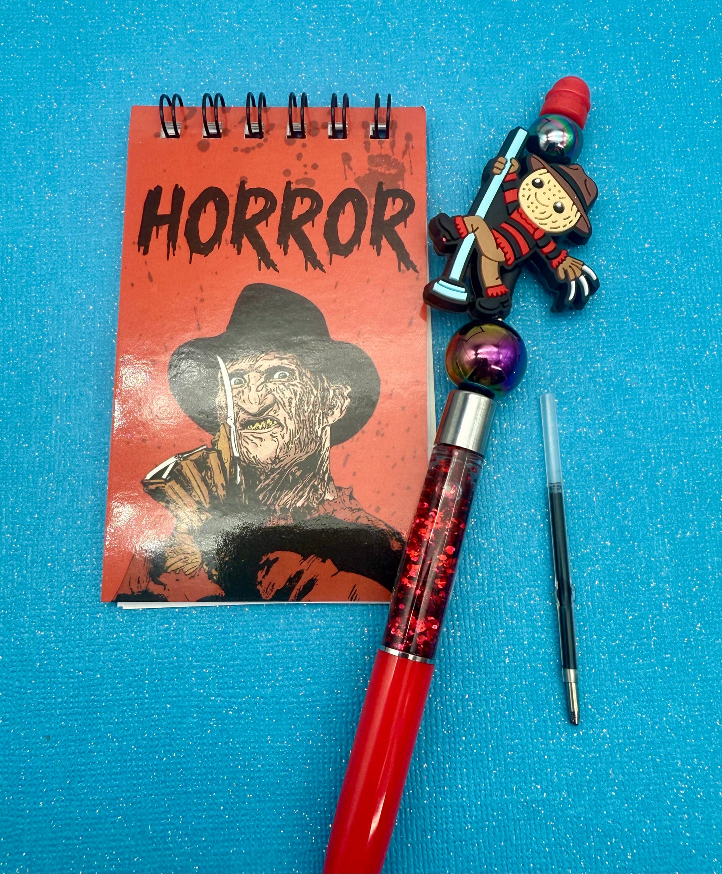 HORROR CHARACTERS Beaded Dancing Glitter Pens with BONUS