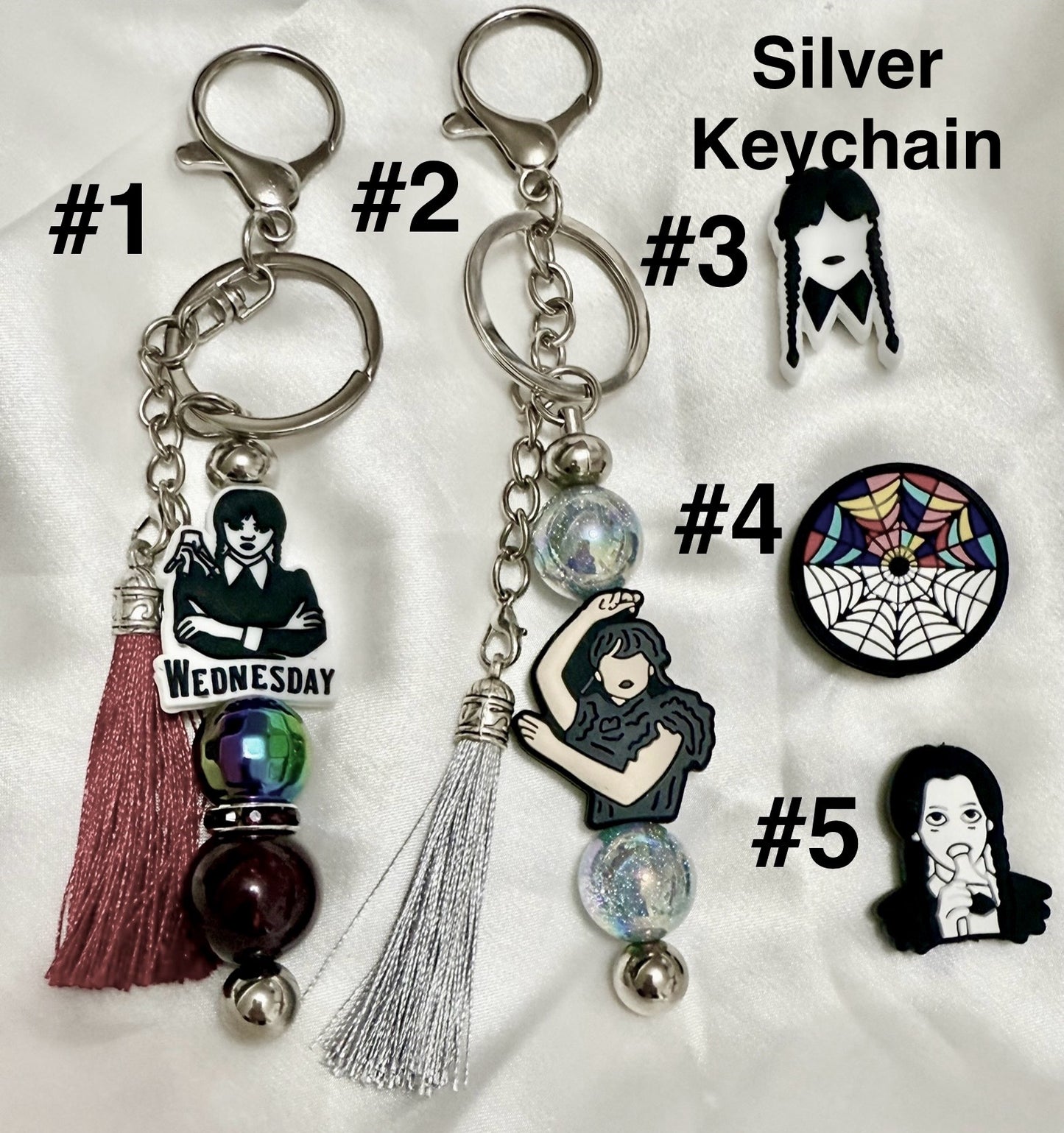 Wednesday Addams Beaded Keychain