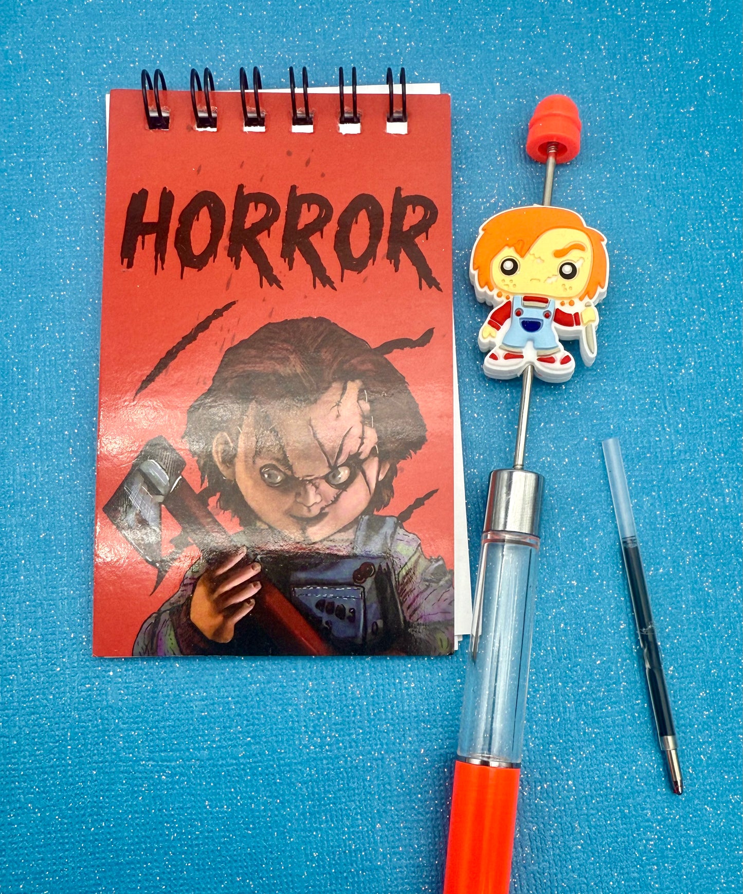 HORROR CHARACTERS Beaded Dancing Glitter Pens with BONUS