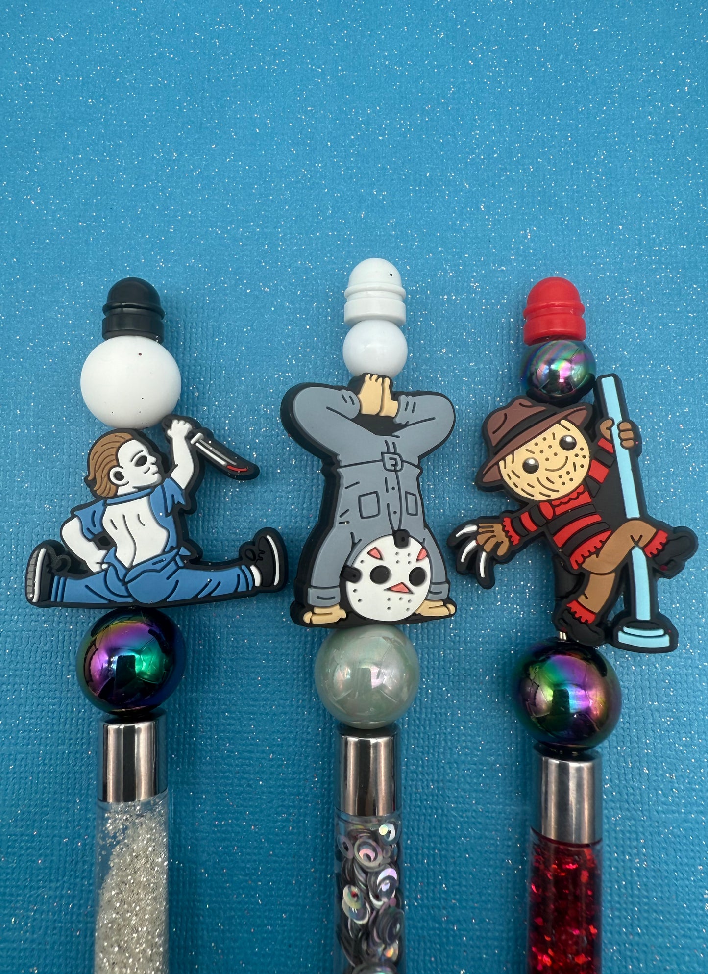 HORROR CHARACTERS Beaded Dancing Glitter Pens with BONUS