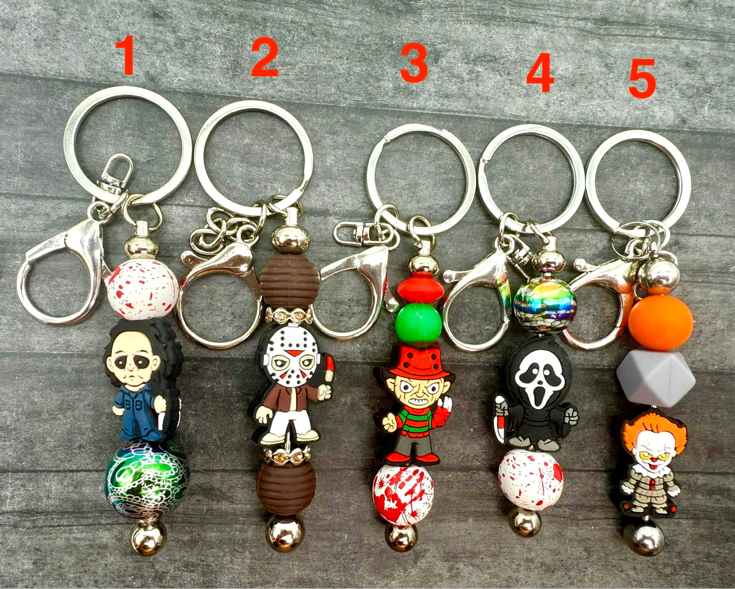 HORROR CHARACTERS Beaded Keychain
