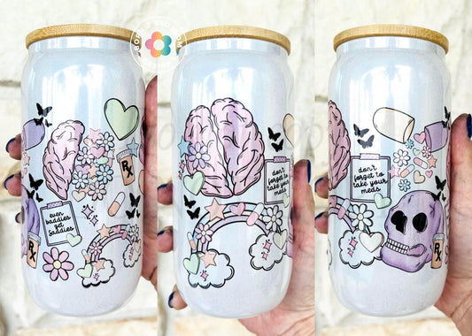 AUG CLEARANCE Baddies get Saddies Glass Can Tumbler