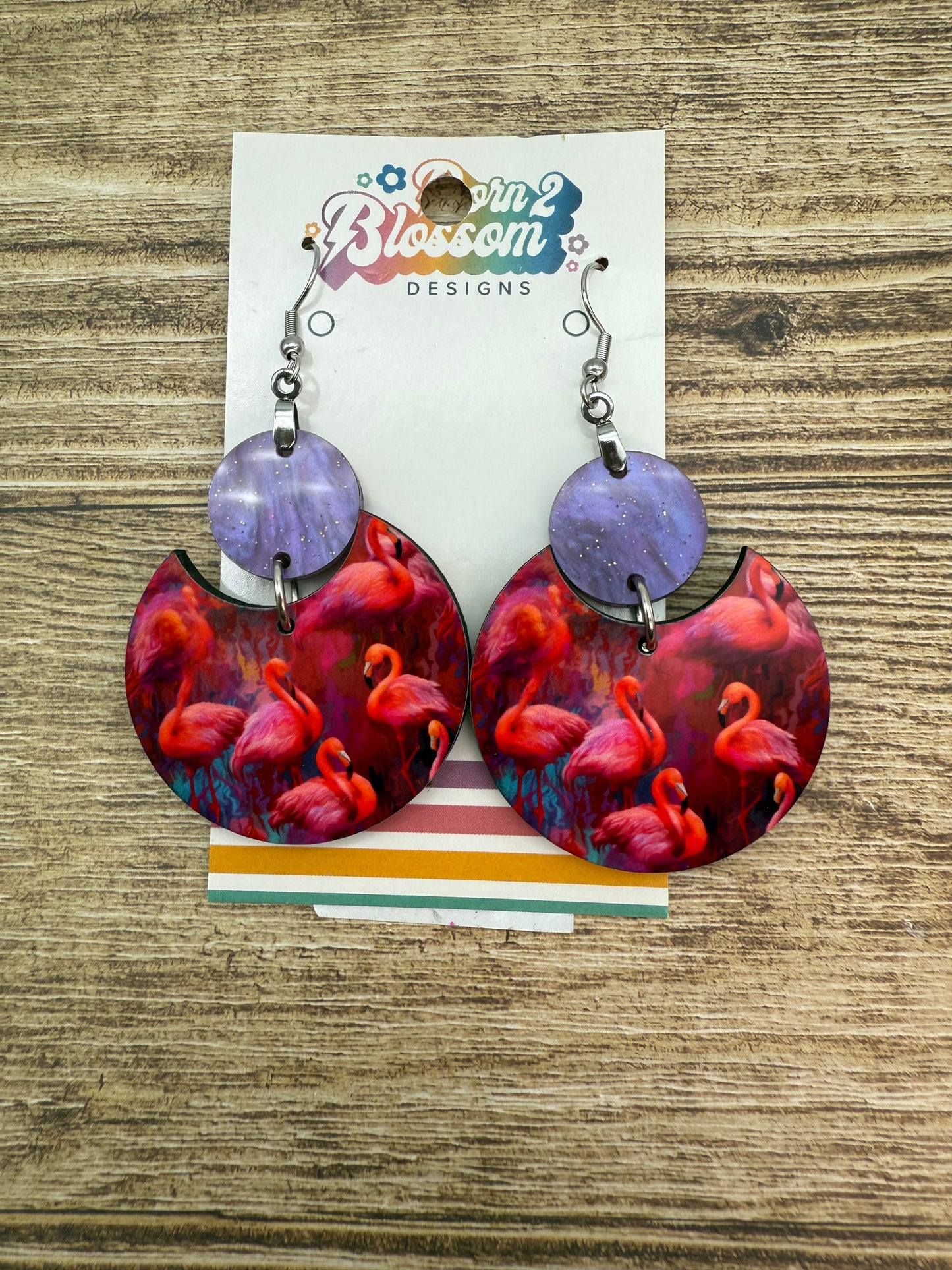 SEP CLEARANCE Flamingo Circle Dangles