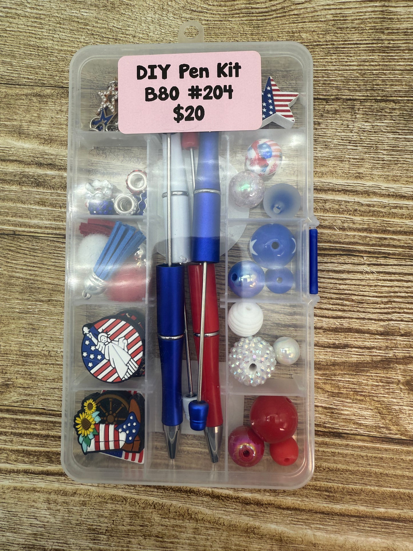 SEP CLEARANCE 4th of July DIY Beadable Pen Kit