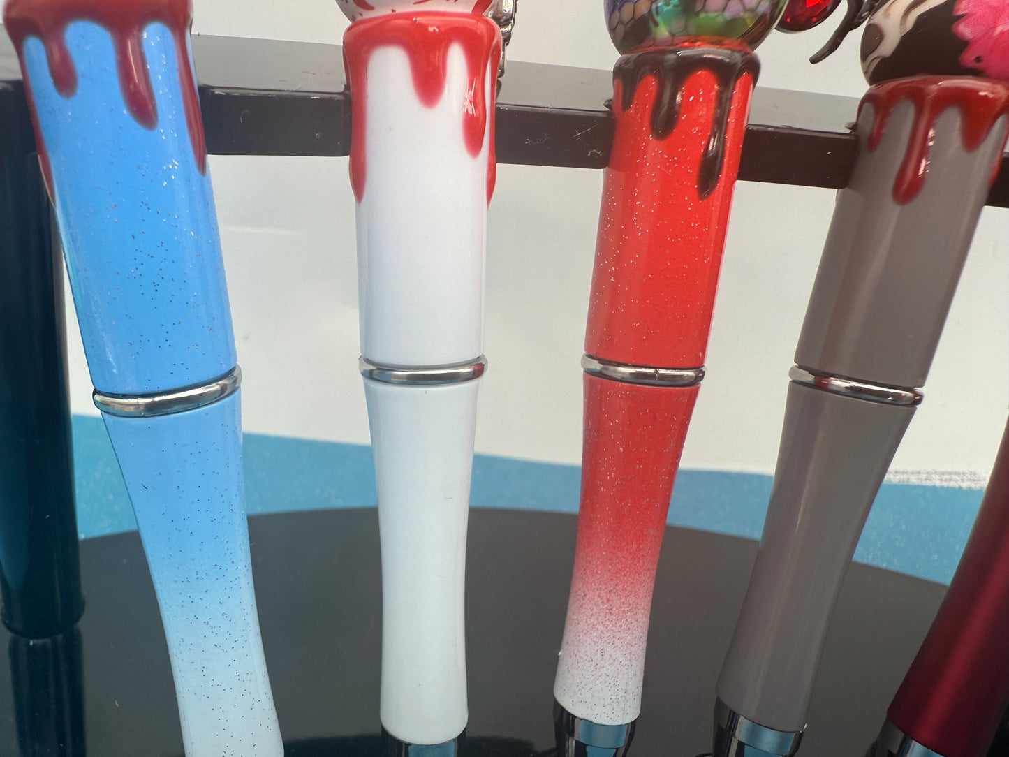Spooky Beaded Pens with Dripping Blood
