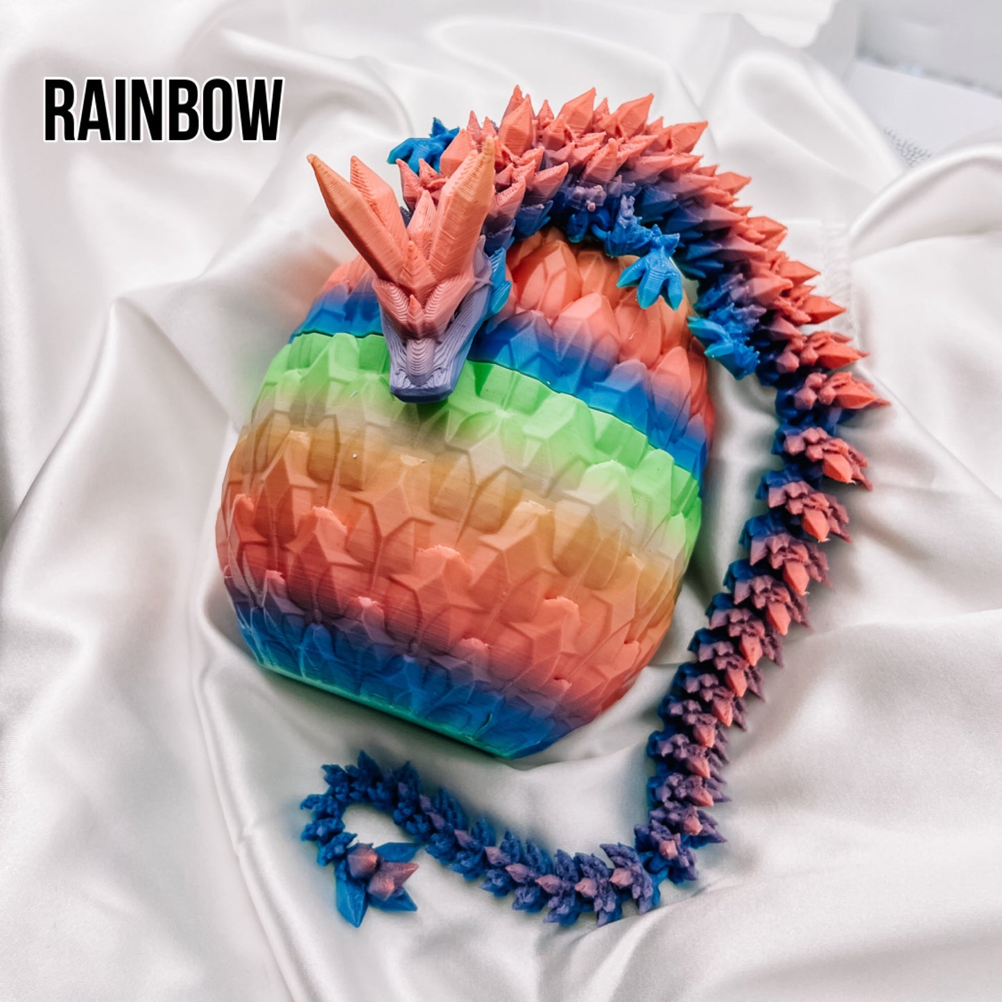 3D Printed Crystal Dragon & Egg (Multiple Colors Available)