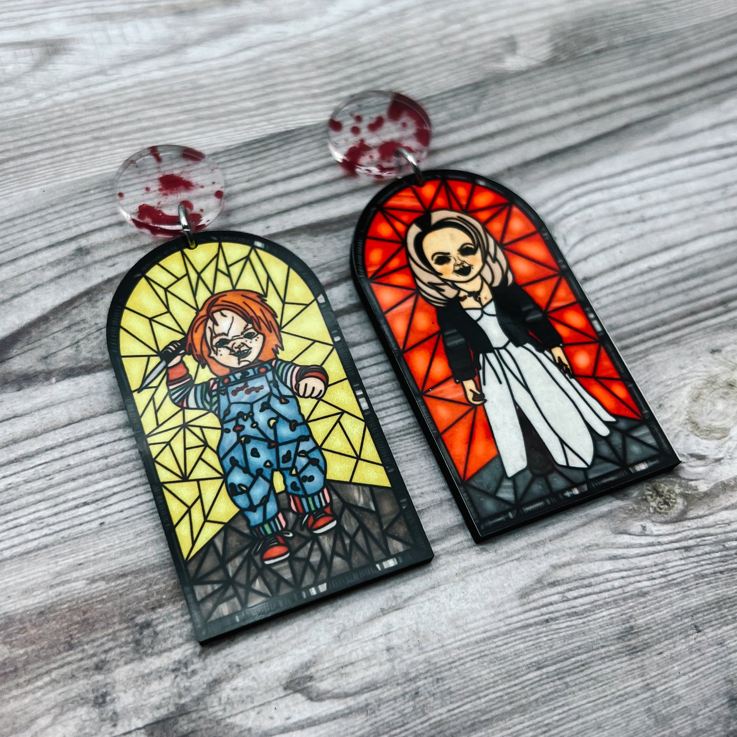 Childs Play Horror Glass Dangles