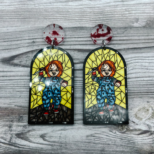 Childs Play Horror Glass Dangles