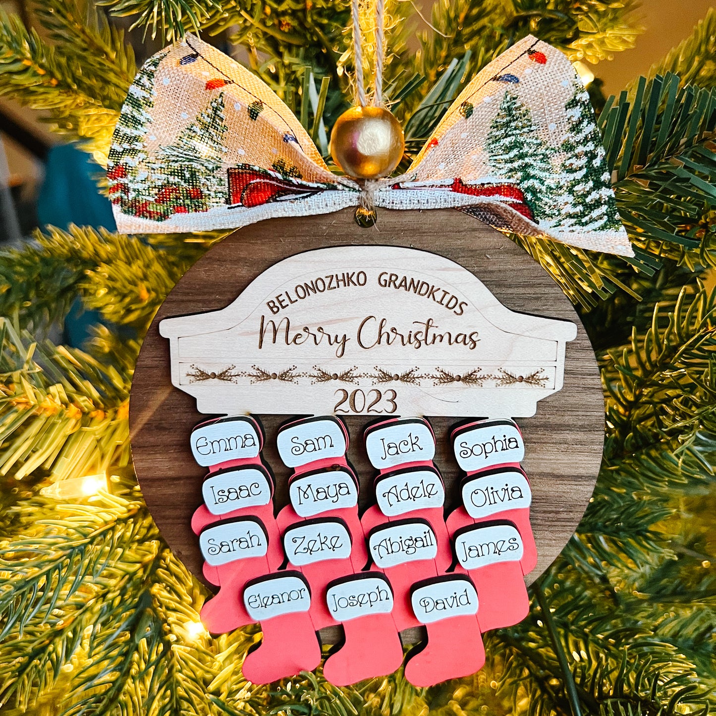 2025 Stockings Hung by Chimney Personalized Family Christmas Ornament now up to 24 Names