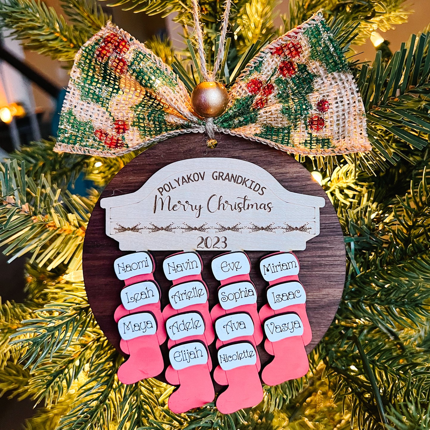 2025 Stockings Hung by Chimney Personalized Family Christmas Ornament now up to 24 Names