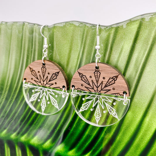 Wood and Acrylic Snowflake Dangles