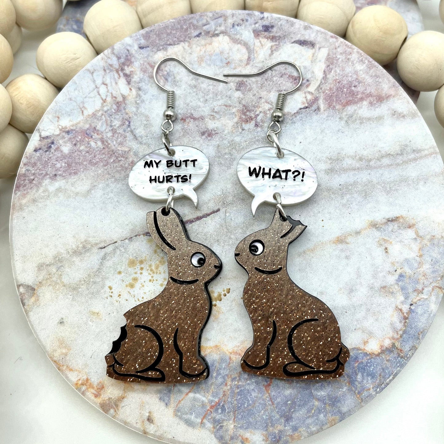 Funny Chocolate Bunny Dangles