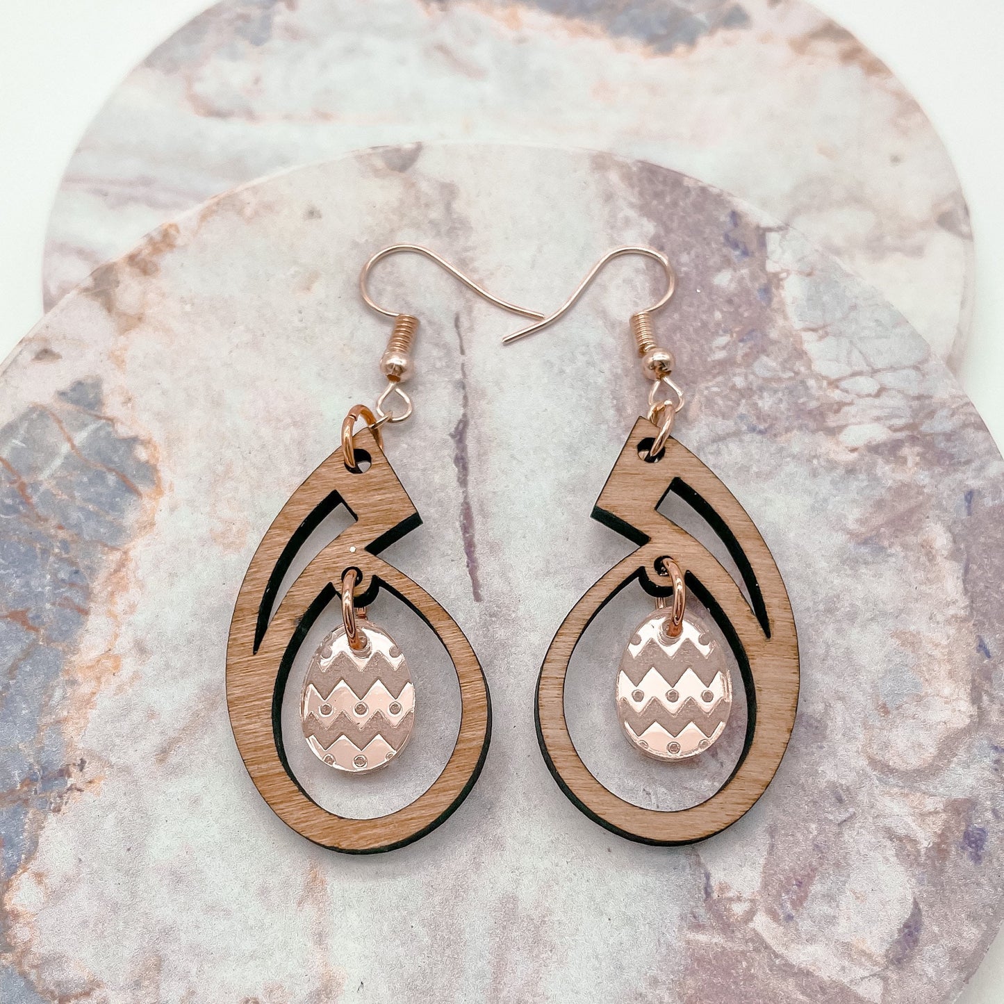 Easter Egg in Wood Dangles