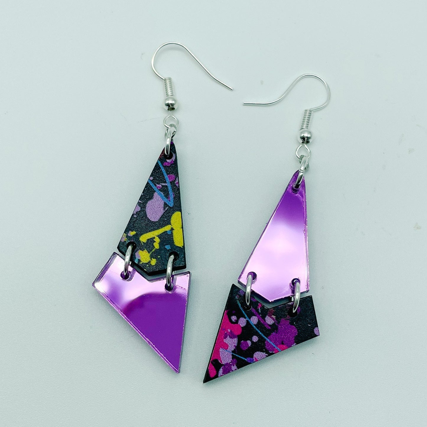 Neon Paint Splatter Dangles