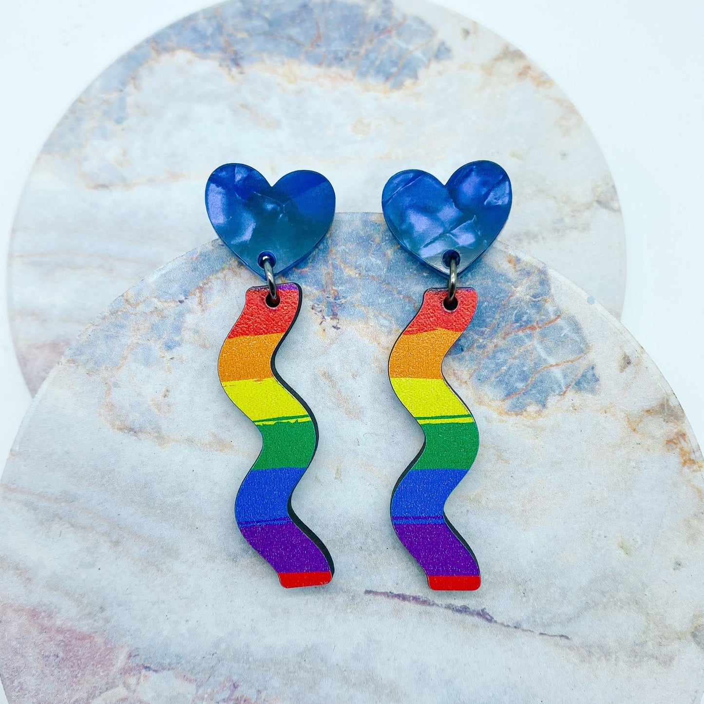 Pride Heart with Wavy Dangle